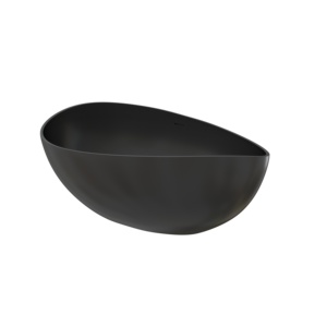 Bañera Maydon de 1600 mm para el Hogar, Bañera Moderna Independiente para Adultos, Bañeras de Resina de Piedra Negra Mate, Proveedor - Product Image 4