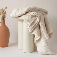 Couverture en coton gaufré douce et moderne, tissée, écologique, pour enfants et adultes – Vente chaude