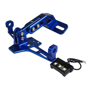 RAYANA Motorcycle & Plane Bike Universal <b>License</b> Plate <b>Frame</b> Aluminum Adjustable Telescopic LED Light Universal Motorcycle Licen - Product Image 1