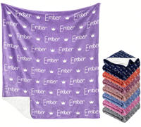 Couverture personnalisée pour bébé en peluche douce avec nom, couverture en polaire minky de luxe avec sublimation personnalisée