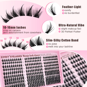 300PCS Little Devil Style <b>Lash</b> <b>Extensions</b> 10-16mm Including <b>Glue</b> Tweezers Cotton Swabs Manga <b>Lashes</b> Natural Voluminous - Product Image 4