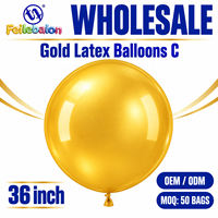 Ballons en latex dorés de 36 pouces en gros, certifiés CE/EN71/BSCI/CPC, pour décorations et fournitures de fêtes d'Halloween et du Nouvel An