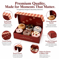 Boîte à desserts personnalisée à 6 compartiments, boîte à donuts, emballage en papier pour pâtisserie, boîtes cadeaux, doublures résistantes à la graisse, boîte à biscuits en papier