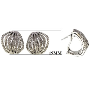 Boucles d'oreilles de luxe plaquées or blanc 18 carats Design de mariée polonais avec micro pavé serti de diamants fins pour les cadeaux de mariage pour les femmes - Product Image 2