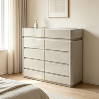 Meuble à chaussures moderne en MDF avec 8 tiroirs, finition brillante, panneaux en bois durables, écologique, commode minimaliste pour chambre à coucher, buffet pour salon