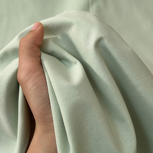 Pure Cotton Washed <b>Bed</b> <b>Sheet</b> Set Solid Color Minimalist Style Single <b>Double</b> Size Home Use Machine Washable Pillowcase Duvet - Product Image 3
