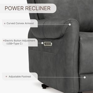 <span class=keywords><strong>Fauteuil</strong></span> inclinable en cuir pour camping-car, avec port USB et alimentation électrique, idéal pour home cinéma et chambre à coucher - Product Image 5
