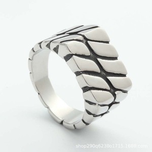 Men's Geometric Titanium Steel <b>Ring</b> Retro <b>Silver</b> Color Fashion Jewelry Gift - Product Image 5