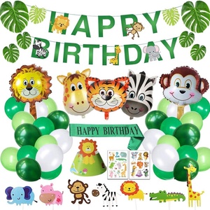34 pezzi di <span class=keywords><strong>animali</strong></span> della giungla lascia un Set di decorazioni per striscioni di <span class=keywords><strong>buon</strong></span> <span class=keywords><strong>compleanno</strong></span> per la festa del Festival di <span class=keywords><strong>compleanno</strong></span> a tema della foresta delle ghirlande del bosco - Product Image 4