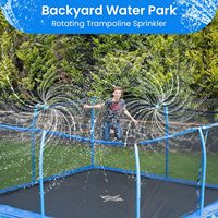 Aspersor de agua giratorio para niños, parque acuático para patio trasero, juguetes de juego al aire libre, accesorio de verano ajustable, azul