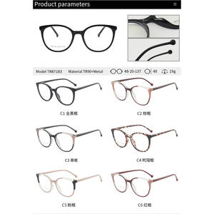 Lunettes d'ordinateur à monture ronde TR90 87183, anti-lumière bleue, montures unisexe taille moyenne, verres en acétate, pont nasal standard - Product Image 4