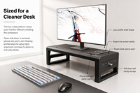 Premium Version 3.0 White Metal Monitor Support with 6 High-Speed Tech Ports and Integrated Stand