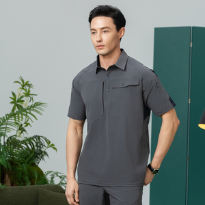 Kaus bengkel musim panas pria, lengan pendek cepat kering pakaian kerja - Product Image 2