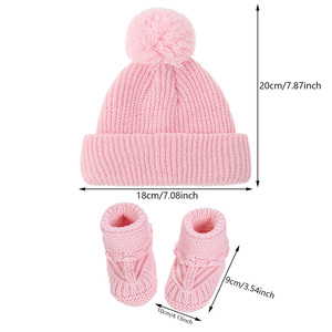 Conjunto de Gorro de Punto y <span class=keywords><strong>Calcetines</strong></span> de Bebé de 0 a 12 Meses al por Mayor, <span class=keywords><strong>Calcetines</strong></span> de Invierno Cálidos, Transpirables, Antibacterianos y Antideslizantes - Product Image 6