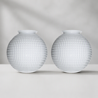 Abat-jour en verre gaufré dépoli transparent, facile à installer, résistant à la chaleur, pour lampe suspendue ou de table, accessoire de lampe.