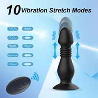 Fernbedienung Teleskop Arsch Anal Buttplug Vibrator Männlich Schub Prostata Massage gerät mit Saugnapf für schwule Männer Masturbation