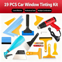 Kit d'outils complet pour l'application de film teinté sur vitres de voiture As Brand, avec pistolet thermique, boîte de rangement, raclettes et films protecteurs transparents pour changement de couleur