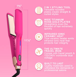 أفضل مكواة شعر احترافية مبيعًا بتصميم شعبي مع لوح من التيتانيوم النانوي وتقنية الأشعة تحت الحمراء - Product Image 3