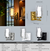 Lampe murale intérieure rechargeable en verre pour la maison, l'hôtel, la chambre à coucher, éclairage encastré LED pour marches d'escalier