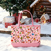 Sac fourre-tout en EVA à imprimé dessin animé de Noël, sac de plage en EVA ajouré, sac à main de plage en EVA motif flocon de neige pour femme, vente en gros