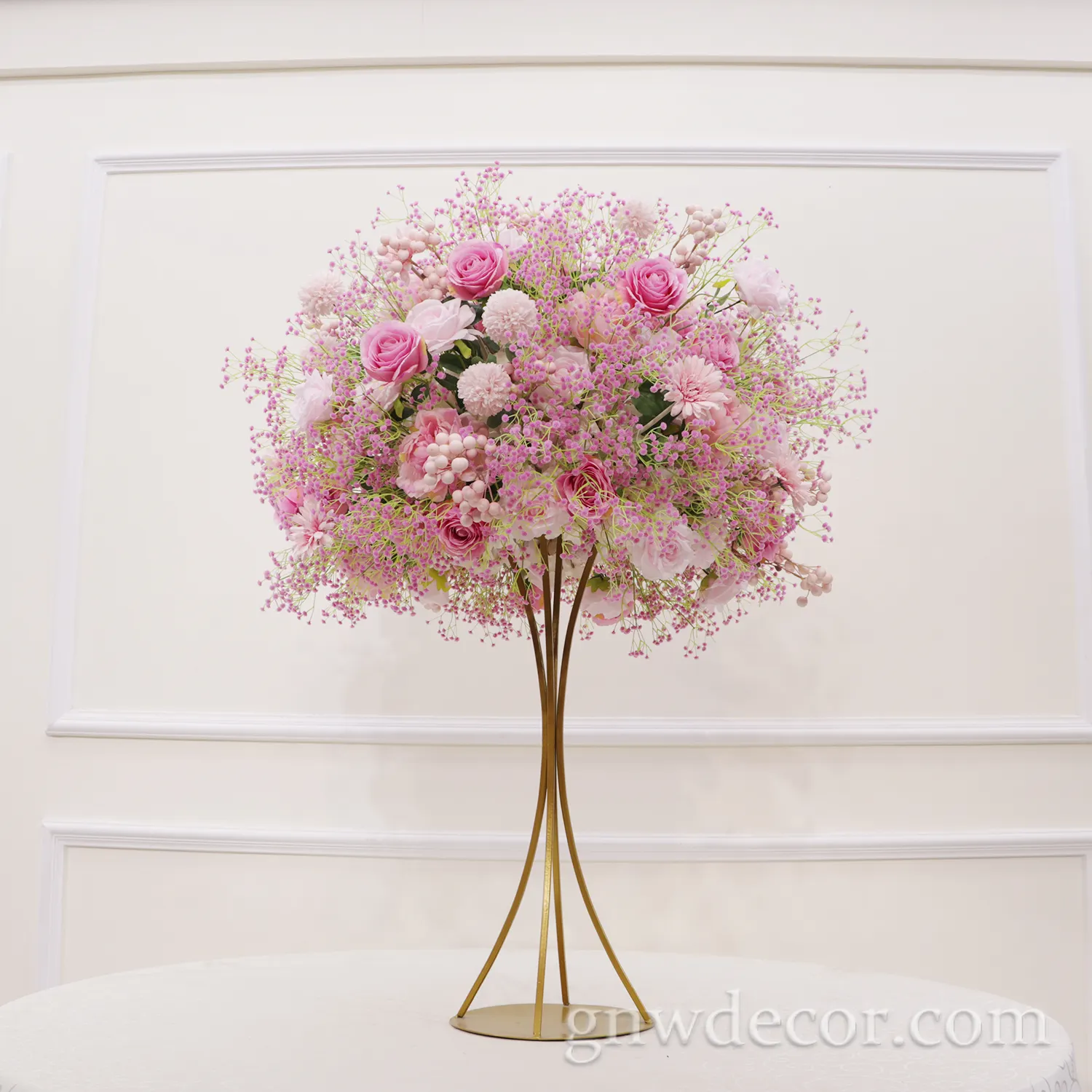 GNW Pink artificial flower ball for table centerpieces silk artificial flower