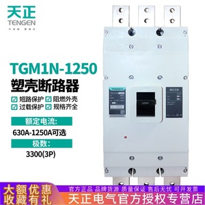 เท็นเก้น Tgm1n 1250l 3300 1250a Mccb เบรกเกอร์วงจรไฟฟ้าสามเฟส 380v แรงดันต่ำ แบบแม่เหล็กความร้อน - Product Image 5