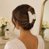 Nouveauté : Pince à Cheveux en Acétate de Cellulose avec Logo Personnalisé et Strass 2026, Fixation Forte en Cristal, Accessoires pour Cheveux Femme – Vente en Gros