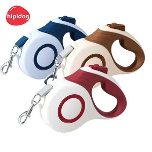 Hipidogブラウンブルーレッド3M5MエコフレンドリーCorreaPara Perro Retractil Pet Automatic Retractable Dog Leash with Pee Bag