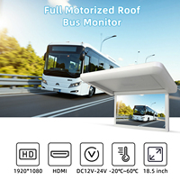 Écran publicitaire LCD pliable de 18,5 pouces pour plafond, moniteur de toit fin pour bus et train, vente en gros OEM d'usine