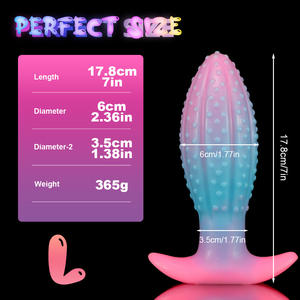 Tre dimensioni bagliore nel buio anale <span class=keywords><strong>Plug</strong></span> <span class=keywords><strong>In</strong></span> Silicone luminoso Dildo ananas <span class=keywords><strong>Plug</strong></span> anale per femmina - Product Image 6