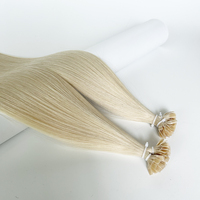Extensiones de cabello humano rubio platino de alta calidad Super doble dibujado punta plana Ktips SDD fábrica precios al por mayor stock listo