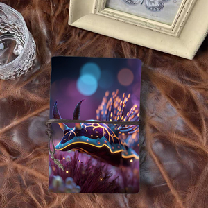 Carnet A6 Cadeau idéal pour les équipes de vente en récompense du dépassement des objectifs de vente avec une limace de mer rougeoyante avec motif d'antennes - Product Image 1