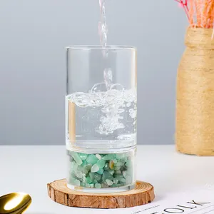 Natural crystal chips water cup crystal glass gravel stone cup healing gemstone home decoration