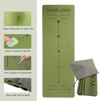 Tapis de yoga en PU écologique avec logo personnalisé, anti-transpiration, facile à nettoyer, anti-taches, pour usage domestique et exercices de gym