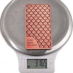 Fantasy Dragon 10 Troy Ounces Barre de Cuivre Fin avec Relief 3D Imprimé en Couleur, Lingot de Cuivre Massif 10oz - Product Image 6