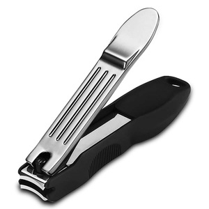 Stainless Steel Nail Clippers 12.5 Mm Round Jaw For Finger Cuticle Remover Set Black Color OEM - Product Image 4