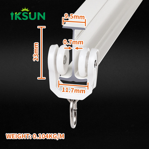Iksun Ultra-mince 0.7mm Alliage d'aluminium 6063 Pliable Flexible Hôtel Projet Mur Plafond Montage Vague Courbe Rideau Rail - Product Image 2