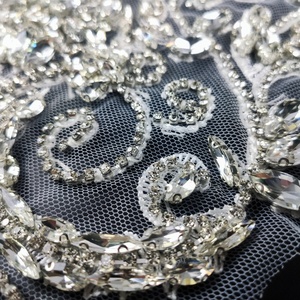 Handmade Rhinestone ren đính đính đính cườm ren vá với chất lượng cao cho áo choàng váy cưới DIY quần áo phụ kiện ăn mặc dp06 - Product Image 4