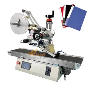 desktop automatic flat plane surface label machine applicator for doypack pouch ziplock bag box