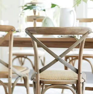 Mobilier commercial d'extérieur de haute qualité en bois restaurant à dos croisé hôtel en bois chaise de banquet de <span class=keywords><strong>mariage</strong></span> empilable - Product Image 6