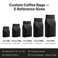 YOUYI Sachets d'emballage pour café mats avec valve de dégazage, en feuille d'aluminium de qualité alimentaire, personnalisables avec logo pour le café
