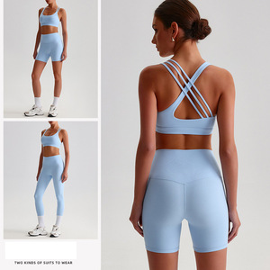 Conjunto de yoga delgado y transpirable para <span class=keywords><strong>mujer</strong></span> con <span class=keywords><strong>chaleco</strong></span> sin mangas y Falda corta Conjunto ligero para correr y hacer ejercicio - Product Image 2