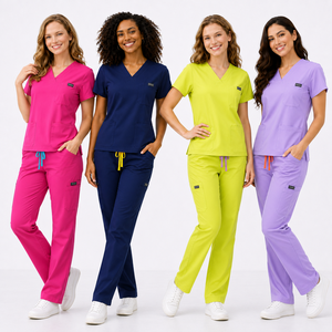 Uniformes Médicos Estampados al por Mayor OEM, Tallas Grandes, Antiarrugas, con Diseño de Lunares, Conjuntos de Uniformes para Enfermeras, Doctoras y Hospitales - Product Image 2