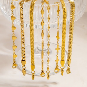Pulsera de Acero Inoxidable para Mujer Zoryn, Chapado en Oro Real de 18K, Diseño de Cadena con Eslabones, Estilo Moderno INS, para Aniversario - Product Image 5