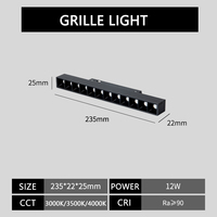 Rails de piste, kit d'éclairage sur rail magnétique encastré, système de rail en aluminium facile à installer pour montage encastré