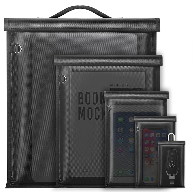 SUNNUO Newly OEM Portable Multi-Dimensional Protection For Fireproof Waterproof Electronic Devices Signal Blocking Faraday Bags