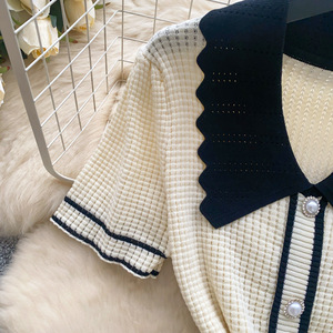 Vestidos <span class=keywords><strong>Midi</strong></span> de Punto con Cuello en Color Crema y Negro, Elegantes, Sexys, Casuales y Ajustados para Mujer, Verano - Product Image 6