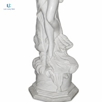 Statue de femme en marbre blanc Luca |   Statue de femme en marbre naturel sur piédestal octogonal sculpté à la main avec draperie ODM OEM