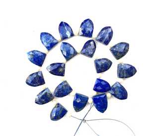 19 pièces Lapis Lazuli naturel à facettes demi-Marquise forme perles de Briolette bricolage Bracelet collier fabrication de bijoux - Product Image 3