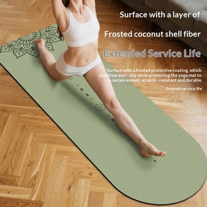 Tapis de yoga professionnel semi-circulaire givré en caoutchouc inodore, antidérapant, épaissi, avec ligne de guidage postural - 10 Non - Product Image 2